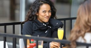 Karrueche Tran all smiles