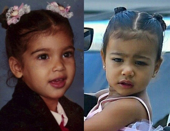 Kim Kardashian and North West at the same age