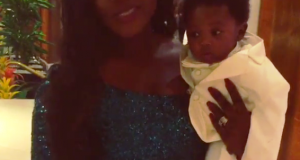 Mercy Johnson and her son