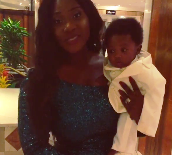 Mercy Johnson and her son