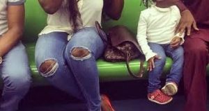 Mercy Johnson & daughter catch a train in Lagos