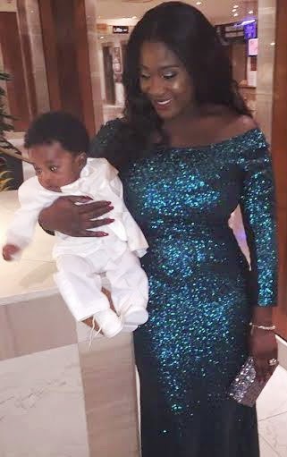 Mercy Johnson shows off her son