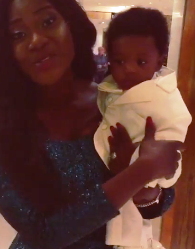 Mercy Johnson with her son