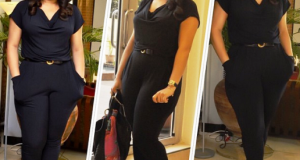 Monalisa Chinda lovely in black jumpsuit