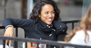 smiling Karrueche Tran