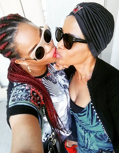 Adaeze Yobo and mum share a kiss