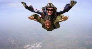 Alex Ekubo goes sky diving