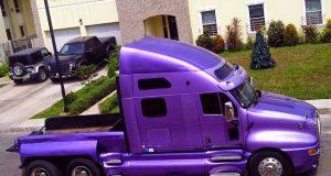 Ali Baba shows off his monster purple truck
