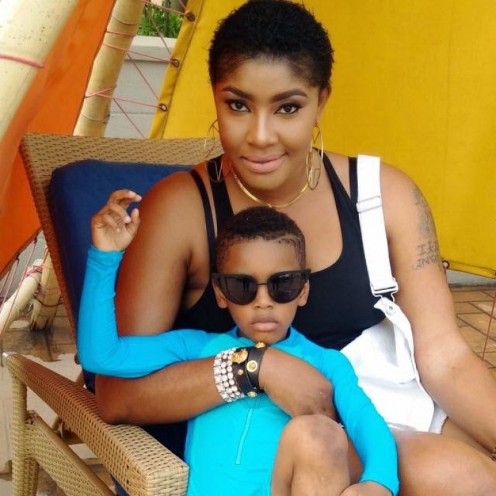 Angela Okorie with her son