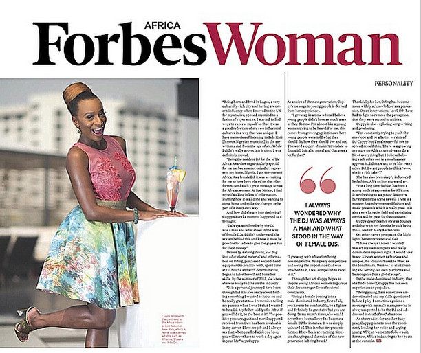 DJ Cuppy Gets Featured In Forbes Woman Africa NaijaVibe