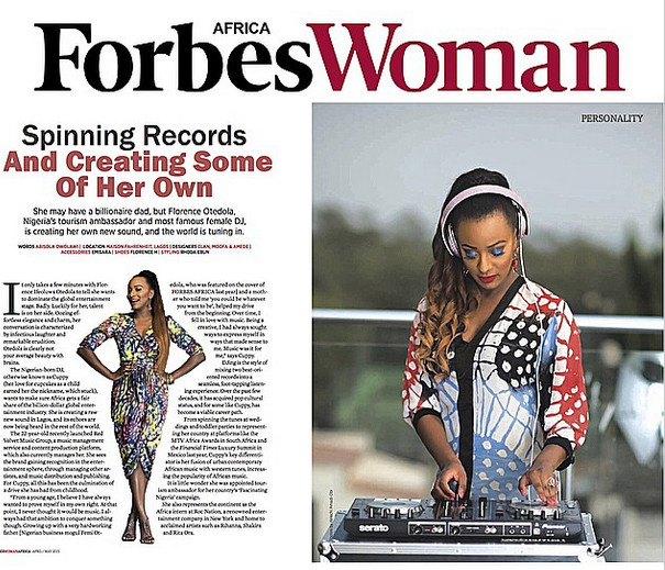 DJ Cuppy Gets Featured In Forbes Woman Africa
