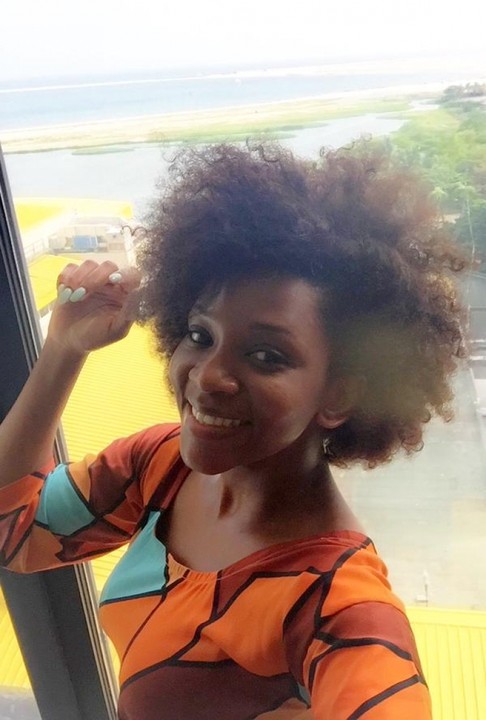 Genevieve Nnaji shows off her natural hair