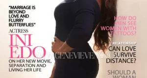 Ini Edo cover April issue of Genevieve magazine