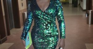Ini Edo stuns in hot green dress