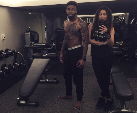 Jordin Sparks and Dominic Wynn Woods at the gym