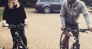 Mikel Obi and girlfriend go on bicycle ride