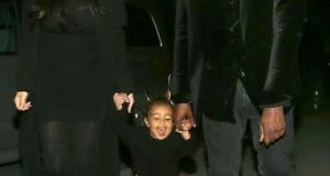 North West giggles