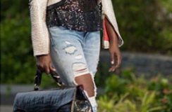 Omoni Oboli rocks distressed jeans