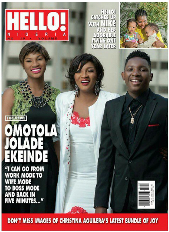 Omotola And Her Kids Princess And Captain E Cover Hello! Nigeria Latest Issue