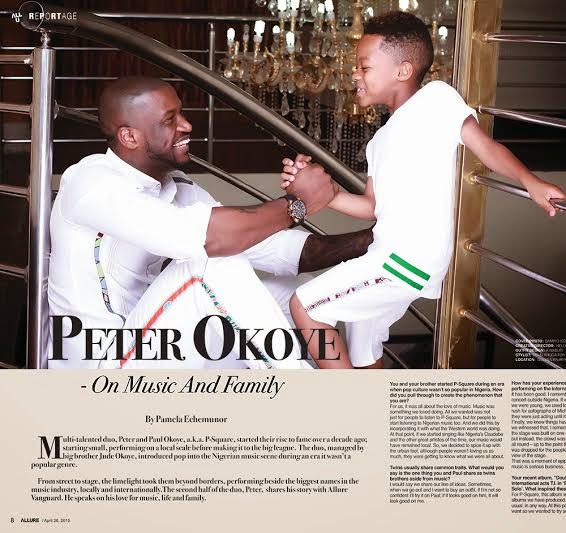 Peter Okoye & son cover Vanguard Allure