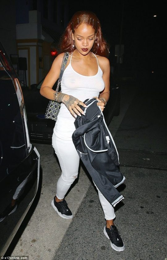 Rihanna goes braless NaijaVibe