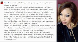 Tonto Dikeh replies lady who accused her of owing N192K