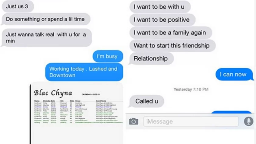 blac chyna posts tyga text messages