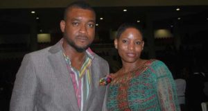 Chidi Mokeme and wife