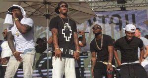 Davido parties on stage with 50cent in Vegas