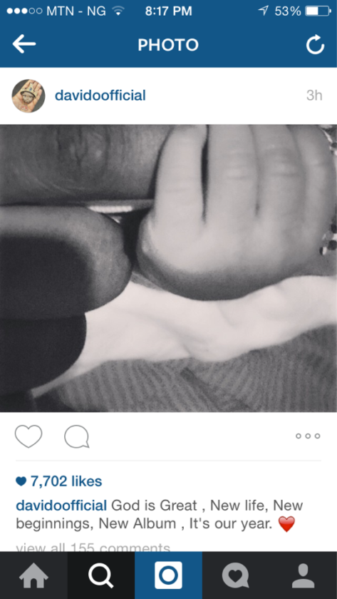 Davido welcomes baby girl with older lover