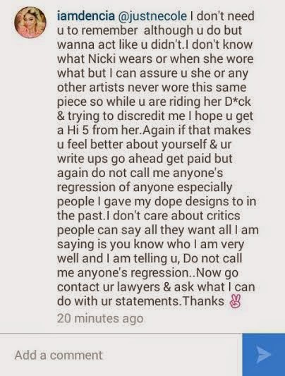 Instagram drama between Dencia & Necole Bitchie blog