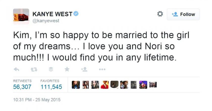 Kanye West to Kim Kardashian