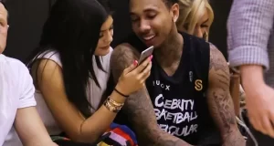 Kylie Jenner & Tyga loved up at basketball game