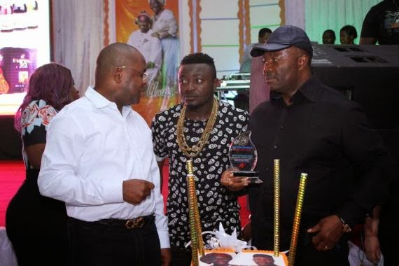 MC Galaxy, UDom Emmanuel and Governor Godswill Akpabio