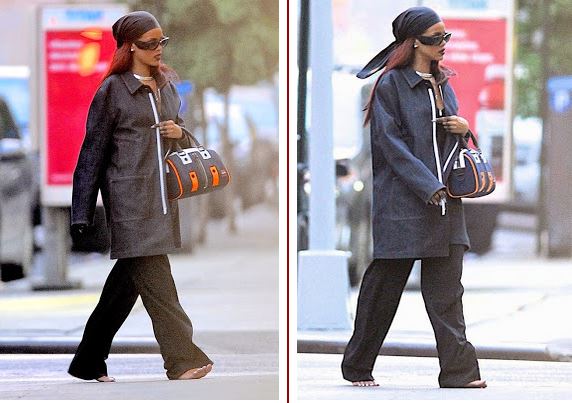 Rihanna Ditches Pumps To Walk Barefoot To Hotel