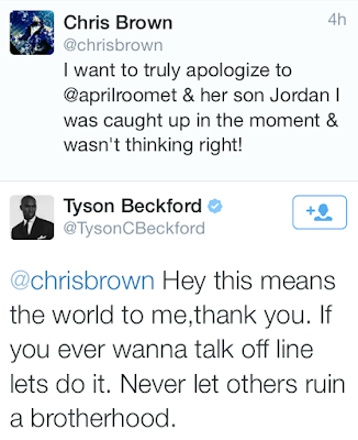 Tyson has accepted Chris Brown's apology