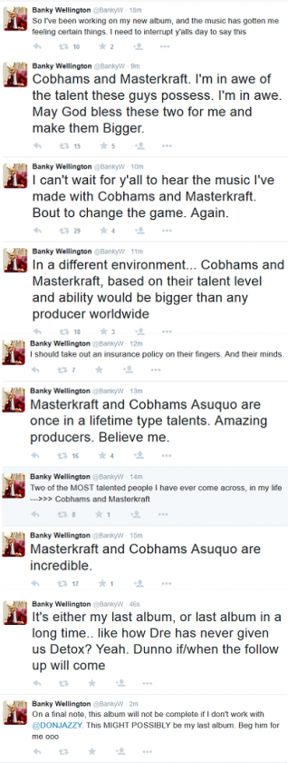 Banky W Reveals His Next Album Might Be His Last