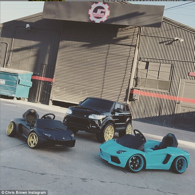 Chris Brown buys his daughter mini replicas of his expensive sports cars