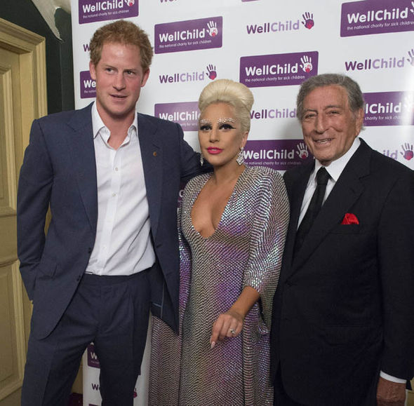 Gaga and Tony met Prince Harry before the concert