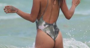 Karrueche Tran Shows Off Sexy Butt In Tiny Bikini At Miami Beach