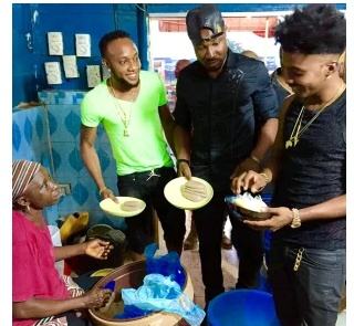 Kcee, Harrysong & Skiibii Hit Amala Joint In Ibadan