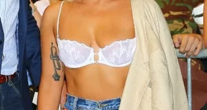 Lady Gaga white bra