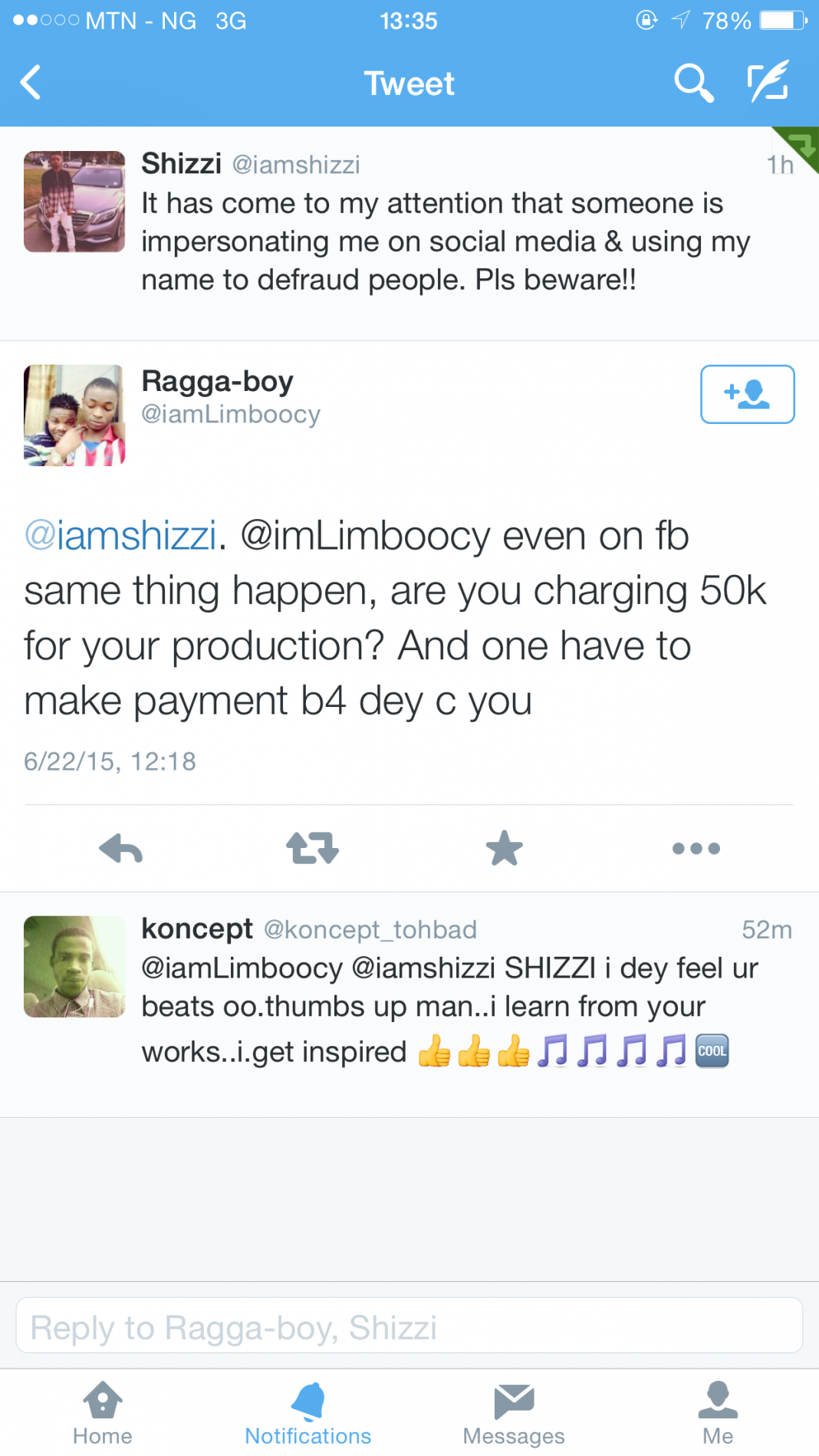 HKN  Producer Shizzi exposes social media fraudsters/impersonators