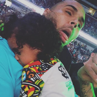Chris Brown takes Royalty to basketball game