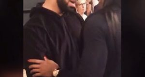 Drake with Serena Williams at her NYFW show