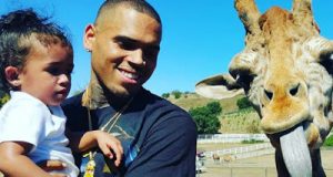 Chris Brown visits the zoo with his daughter Royalty