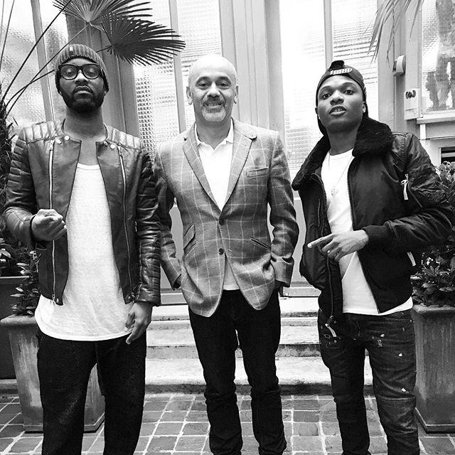 Wizkid Chills With Renowned Designer Christian Louboutin In Paris