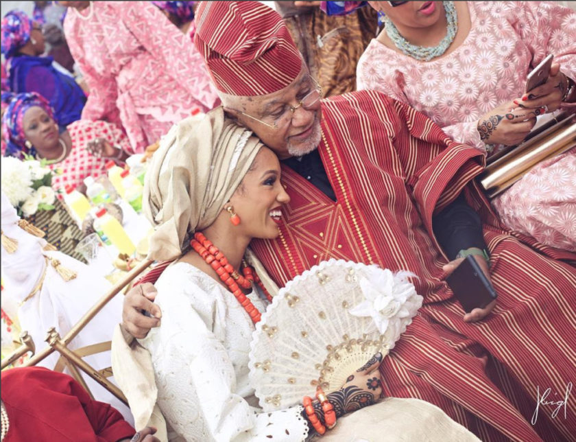 Dija and her father on her wedding day