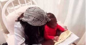 Tiwa Savage already teaching her 5 month old son to read
