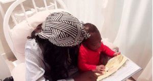 Tiwa Savage already teaching her 5 month old son to read